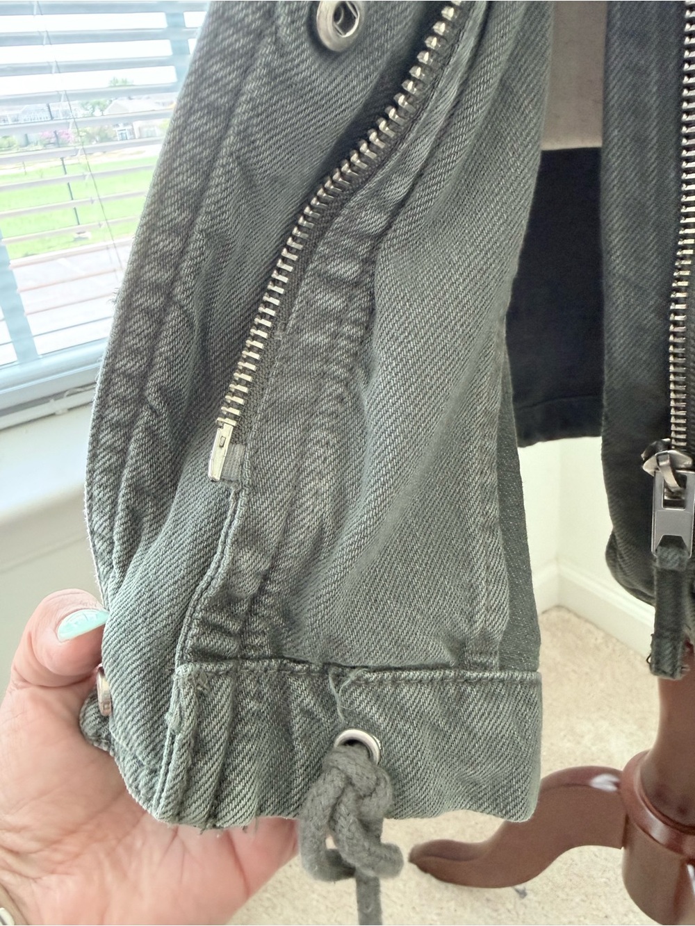 Zara Denim Utility Jacket in Washed Charcoal - Picture 6 of 16
